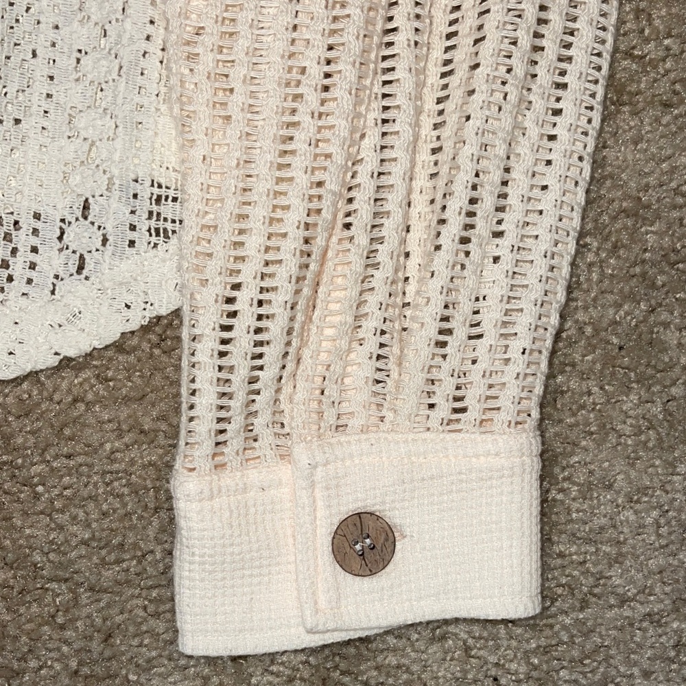 Cream Lace Button-Up Jacket - Picture 4 of 4